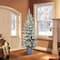 6ft. Pre-Lit Flocked Arctic Fir Pencil Artificial Christmas Tree, Warm White LED Lights